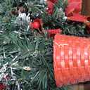 4 Pack 12 Inch Mini Christmas Trees with Lights Table Top Christmas Tree for Office in Basket Base Snowy Red Bows Berries Christmas Decorations Miniature Christmas Tree Tabletop Desk Home Decor