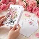 Artoid Mode 24 Pack Rose Bouquet Best MOM Ever Mother's Day Cards Gift With Envelope & Stickers Blank Note Greeting Cards, 5 x 7 Inch