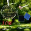 50th Wedding Anniversary 2026 Gifts for Couple,Parents, Wife, Husband Glass Ornament with Happy 50th Anniversary, A Life Time of Memories