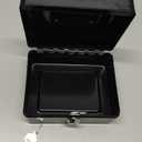 KYODOLED Cash Box with Key,Small Safe Lock Box with Portable Handle,Cash Drawer,5.91"x 4.72"x 3.15" Black, Small