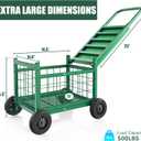 Extra Large Garden Cart with Seat, 3-in-1 Rolling Workseat with Wheels