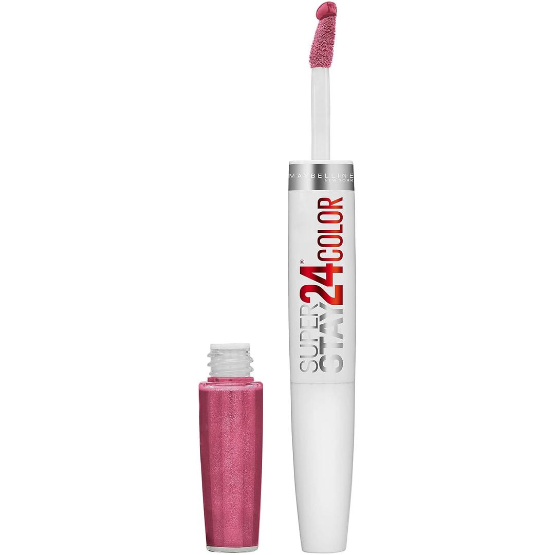 Maybelline Super Stay 24, 2-Step Liquid Lipstick Makeup, Long Lasting Highly Pigmented Color with Moisturizing Balm, Blush On, Pink, 1 Count (0.08 Fl Oz (Pack of 1))