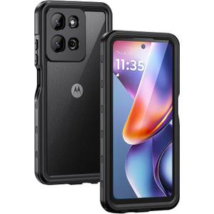 Lanhiem for Moto G 5G 2025 Case, IP68 Waterproof Dustproof Shockproof Case with Built-in Screen Protector, Full Body Underwater Protective Cover for Moto G 5G Only, Black