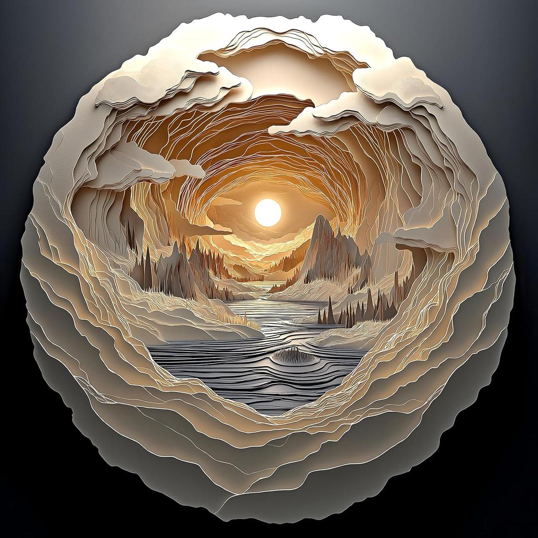 3D Visual Art Puzzles for Adults 500 Pieces Cave Dawn Jigsaw Puzzles for Adults Beautiful Landscape Puzzles 500 Pieces Challenging Family Puzzle