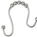 Zenna Home Easy-Glide Double Roller Shower Curtain Hooks - Brushed Nickel