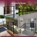 CR Fence & Rail Horizontal Metal Deck Railing, 4ft Wide Residential Handrail, 36-Inch Tall Black Straight Railing for Decks, Patios, and Flat Surfaces 2 Packs