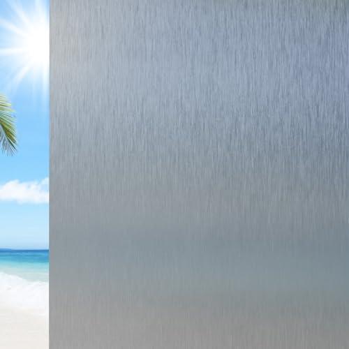 Coavas Window Privacy Film Static Cling, Non-Adhesive Removable Privacy Window Film, Frosted Glass UV Blocking Window Tint for Home, Office, Bathroom (Gray 17.5 x 78.7 in)