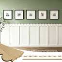 Pre-Cut Board and Batten Wainscoting Kit, 12‑Pc Set Paintable Wall Trim