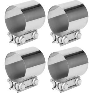 MANCHAP 4 Pack 3 Inch Butt Joint Exhaust Band Clamp, Stainless Steel Butt Muffler Clamp Band with Nuts for Exhaust Pipe