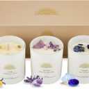 Soy Candles with Crystals - Aromatherapy Scented Candle for Women - Lavender Vanilla Gift Set - Small Wax Melts - 2 Pack 3.5oz