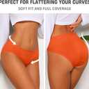 Eiggam Women's Cotton Bikini Panties,High-Cut Full Coverage Stretch Cool Underwear for Women (M)
