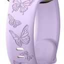 Butterfly Engraved Bands Compatible with Apple Watch Band, Size: 38/40/41/42mm(Series 10) Women, Silicone Sport Strap for iWatch