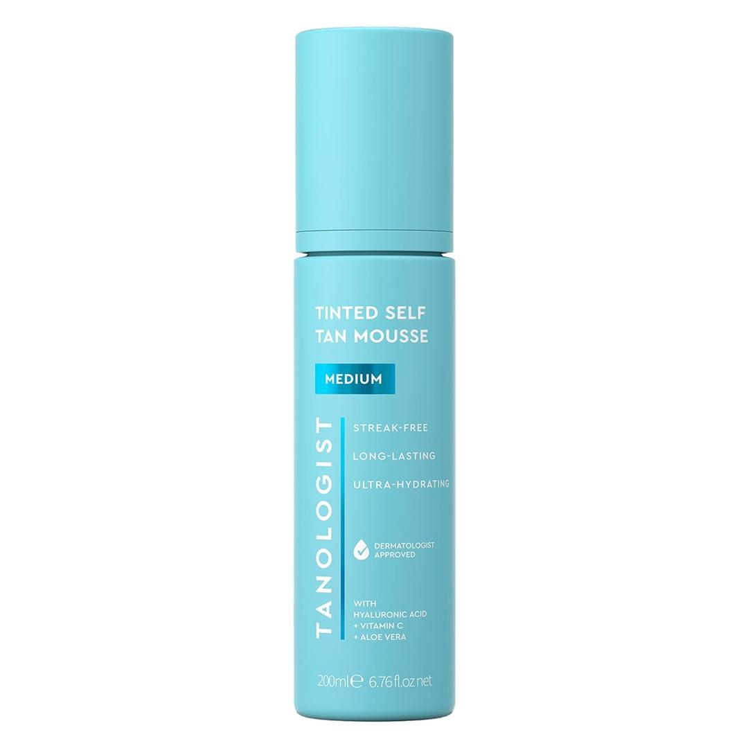 Tanologist Medium Self Tan Mousse, Tinted Self-Tanning Mousse, Streak-Free, Natural Glow, No Fake Tan Smell Or Orange Tone, Long Lasting, Clean Ingredients, Vegan, 6.76 fl. oz/200 ml Bottle