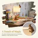 Whimsical 3-Way Dimmable Rabbit Table Lamp 14.5" Antique Bronze Bunny Bedside Light with 7W E26 LED Bulb, Unique Woodland Animal Nightlight for Kids Bedroom Living Room Nursery Decor