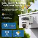 Security Camera Wireless Outdoor: Dual-Lens Solar Camera Outdoor/Home/Dome, 360 Live View, WiFi Camera Home Surveillance with 2K Full Color Night Vision,2-Way AudioPIR Motion