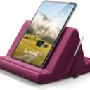Lamicall Tablet Pillow Stand, Tablet Holder for Bed - Pillow Soft Pad Holder for Lap with Pocket & 4 Viewing Angles, for iPad Pro 12.9, 11, Air, Mini, Kindle, 4-13" Phone and Tablet, Purplish Red