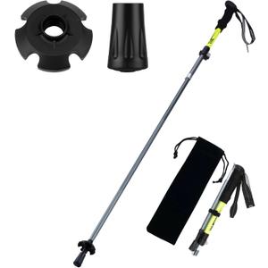 Gifts for Men Christmas Collapsible Trekking Pole, Ultralight 7075 Aluminum Hiking Stick for Women, Men & Seniors, 3-Section Foldable Walking Pole with Tungsten Steel Tip for Travel, Trails & Balance (Green)