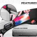 2 x 2PCS Car Seat Gap Filler,Upgraded 3 in 1 No Drop Seat Guard for Cars with Hook and Car Phone Holder Design,Universal Cars Seats Spacer Gap Filler for Double-Sided Use