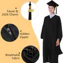GraduationMall Masters Graduation Gown Cap with 2026 Tassel Graduation, Unisex Economy Set for Grad Party, Black 57(6'0"-6'2")