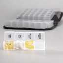 Easy Comforts 14 Day Pill Holder, Travel Case Medication Reminder Pill Box with Detachable Compartments, Black