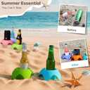 Uarzt Beach Vacation Essentials Accessories - Sand Coasters Drink Cup Holders, 5-Pack, Multicolor, Must-Haves for Women, Adults, Family, and Friends