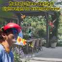 Hummingbird Feeder Helmet | Hands-Free Bird Feeder for Adults | 3 Feeding Ports Design | Adjustable Headband 18"-24" | Lightweight PVC, Weather Resistant (Yellow)