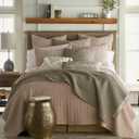Levtex Home Mills Waffle King/Cal King Quilt Set (106x92in) with 2 Pillow Shams (36x20in) - Taupe - Cotton Waffle King Size Quilt Bedding Set - Lightweight, Soft, Pre-Washed