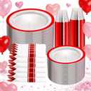 I00000 350-Pc Red Dinnerware Set for 50 Guests | 100 Disposable Plates, 50 Cups, 50 Napkins, 50 Forks, 50 Spoons, 50 Knives for Wedding & Valentine's Day