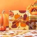 2 x RUSPEPA Fall Wrapping Paper Sheets, Autumn Pumpkin, Sunflower, Leaves and Plaid Design Gift Wrap Paper for Thanksgiving, Birthday, Harvest Gifts, 6 Folded Sheets, 19.68 X 27.5 Inch