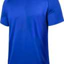 BRISIRA Coolmax Cooling Workout Shirts for Men Quick Dry Moisture Wicking Gym Tshirts Athletic Active Short Sleeve Tees (Blue, XL)