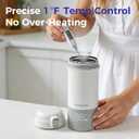 Portable Bottle Warmer for Travel, Dishwasher Safe, 3X Faster & Even Heating, 8 Feeds per Charge, 17oz, 1℉ Precise Adjust, Thaw, Keep Warm, Use While Charging, for Breastmilk & Formula