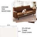 Waterproof Dual Non-Slip Couch Cover for Dogs, Fuzzy Soft Pet Couch Covers for 2 Cushion Sofa loveseat, Pet Friendly Soft Dog Bed Covers Sofa Cover Washable (Coconut, 33" x 62" 1 Pack)
