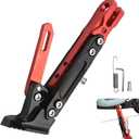 Motorcycle Kickstand, Height Adjustable Foot Side Support Parking Kickstand, Aluminum Alloy Tripod Holder Foot Side Support Stand Modified, Universal for Scooter Motorbike Motocross (Red) (1 PC)