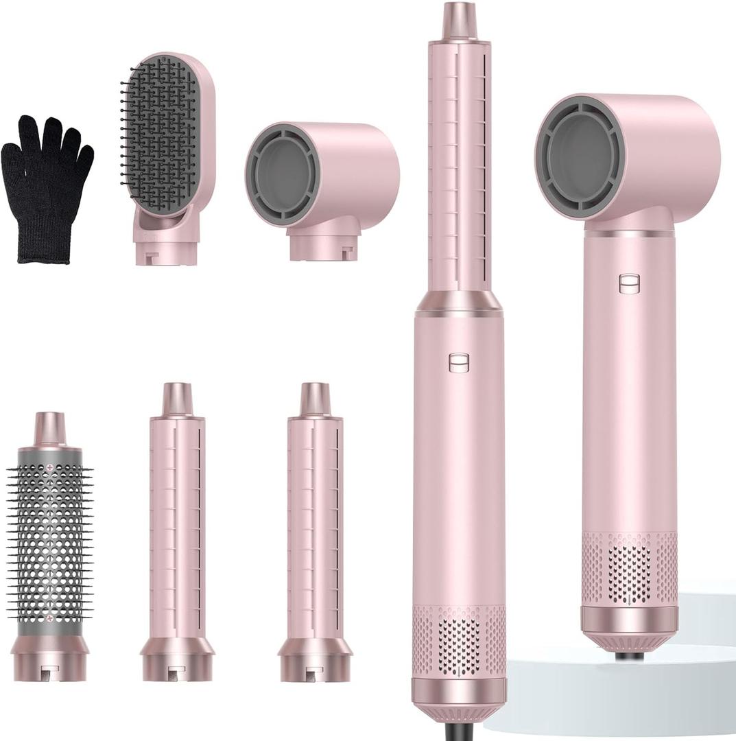 Hair Dryer Brush 5 in 1, Negative Ion Blow Dryer Brush Set Upgrade Hot Air Brush As A Gift for Straight/Curl/Drying/Smoothing Air Styler Curling Wrap Air Curler, Curling Iron Hair Styling Tools