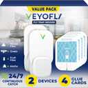 VEYOFLY Fly Trap Indoor, Fruit Fly Traps for Indoors Flying Insect (2 Device + 4 Refills) Gnat Traps for House Indoor, Bug Zapper Indoor, Gnat Killer Catcher & Fruit Fly Killer Light Plug in