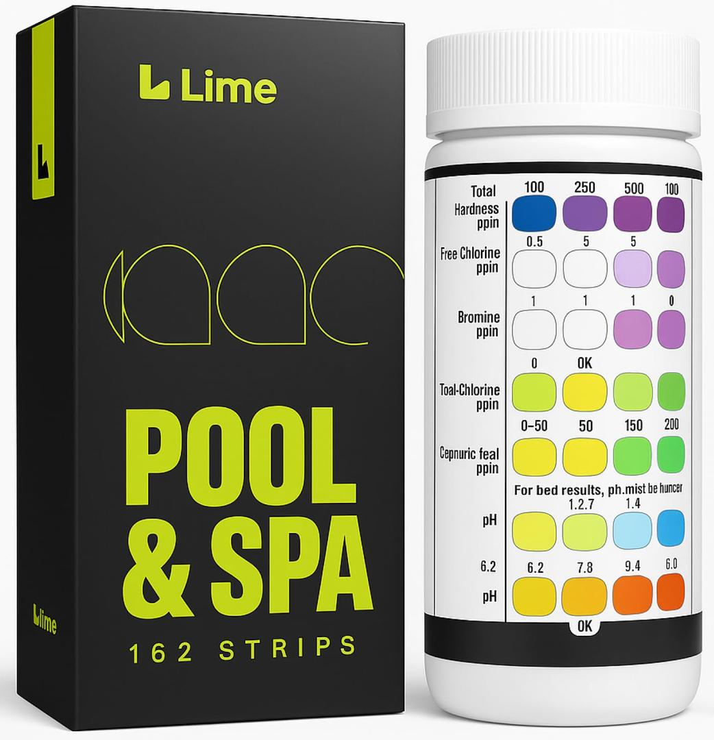 162 Pcs 7-Way Hot Tub Pool Test Strips - Accurate Readings in 15 Seconds