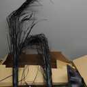 [Timer] 2 Pack 24 Inch Halloween Decorations Indoor, Black Halloween Tree with 24 LED Orange Purple Lights & 16 Pumpkin Bat Ghost Witch Hat, USB/Battery Operated Table Decorations Home Party