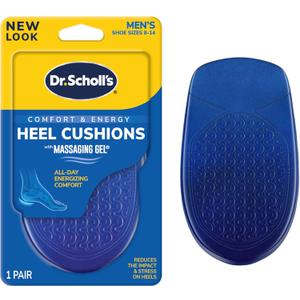 Dr. Scholl's Heel Cushions with Massaging Gel Advanced // All-Day Shock Absorption and Cushioning to Relieve Heel Discomfort (1 Count (Pack of 1))