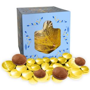 4 x The Hanukkah Company Chocolate Gelt Gold Coins In Mesh Bag, Milk Chocolate Coins, OUD Kosher Certified (10 Mesh Bags) (EXP 12/01/26)