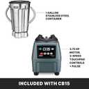 Waring Commercial CB15 Ultra Heavy Duty 3.75 HP Blender, Electric Touchpad Controls with Stainless Steel 1 Gallon Container, 120V, 5-15 Phase Plug,Black