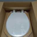 Mayfair Cassel Slow Close Toilet Seat, Easy Clean, Non Slip Premium Wood Seat, Easy Install, Made in USA, Round, White