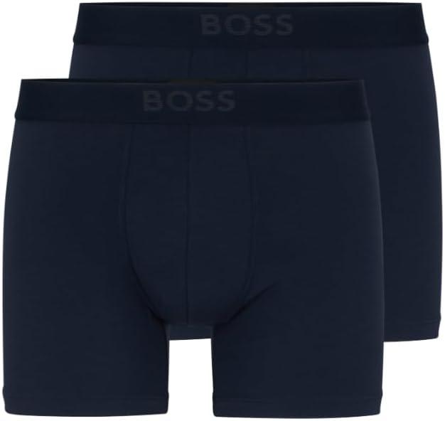 BOSS Men's 2-Pack Soft Modal Boxer Briefs (Large, Blue Peacock)
