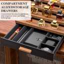 Vdamu Cologne Organizer for Men,4 Tier of Elevated Cologne Display Stand with Drawer Storage,Wood Cologne Display,Perfume Organizer and Storage Display Risers,Great Gift for Men (Black Walnut)