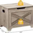 IDEALHOUSE Storage Bench, 23.6" Retro Wooden Storage Chest with 2 Safety Hinges, Loads 300 lb, Easy Assembly, Storage Ottoman Bench for Bedroom Entryway Living Room, Grey