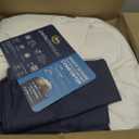 Serta Goose Feather Down Fiber Comforter Queen Size - 100% Cotton Cover Duvet Insert - Hotel Luxury Hypoallergenic Bedding Comforter All Season Medium Warmth 90 x 90 Inch White
