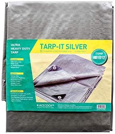 8 ft X 10 ft Waterproof Multi Purpose Water Proof Silver Tarp Poly Cover for Roof Car Heavy Duty