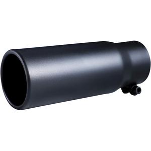 Black Exhaust tip - 2.5 Inch Inlet Bolt on Design- Stainless Steel Car Muffler Tips 2.5" ID x 3"OD x 8"L