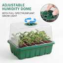 YAUNGEL Seed Starter Tray with Grow Light, 6 Pack Seed Starter Kit with Timing Controller Adjustable Brightness, Thicken Seedling Starter Trays with Humidity Domes Heightened Lids, Gift Box