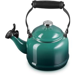 Le Creuset Enamel On Steel Demi Tea Kettle with Metal Finishes, 1.25 qt., Artichaut (1.3 Quarts)