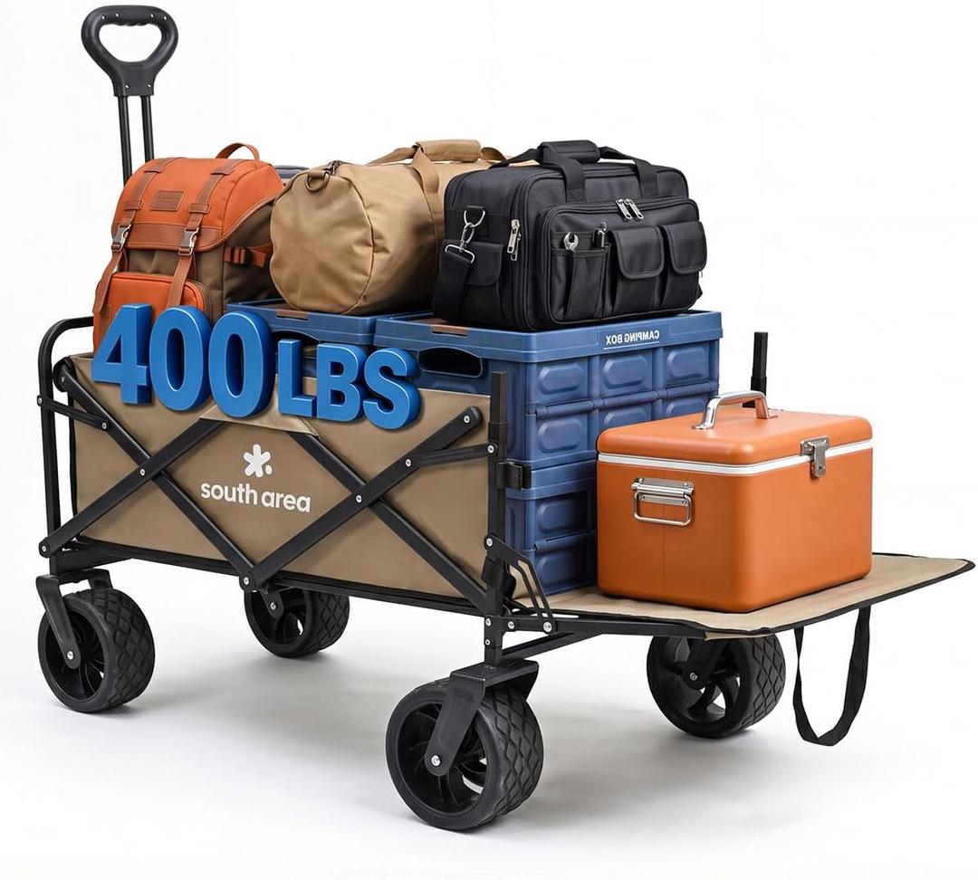 Collapsible Beach Wagon Cart with Wheels 440LBS Large Capacity